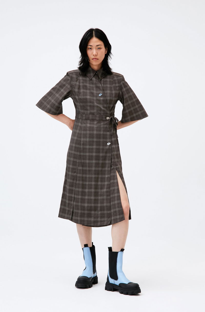 GANNI Wrap Midi Dress | endource