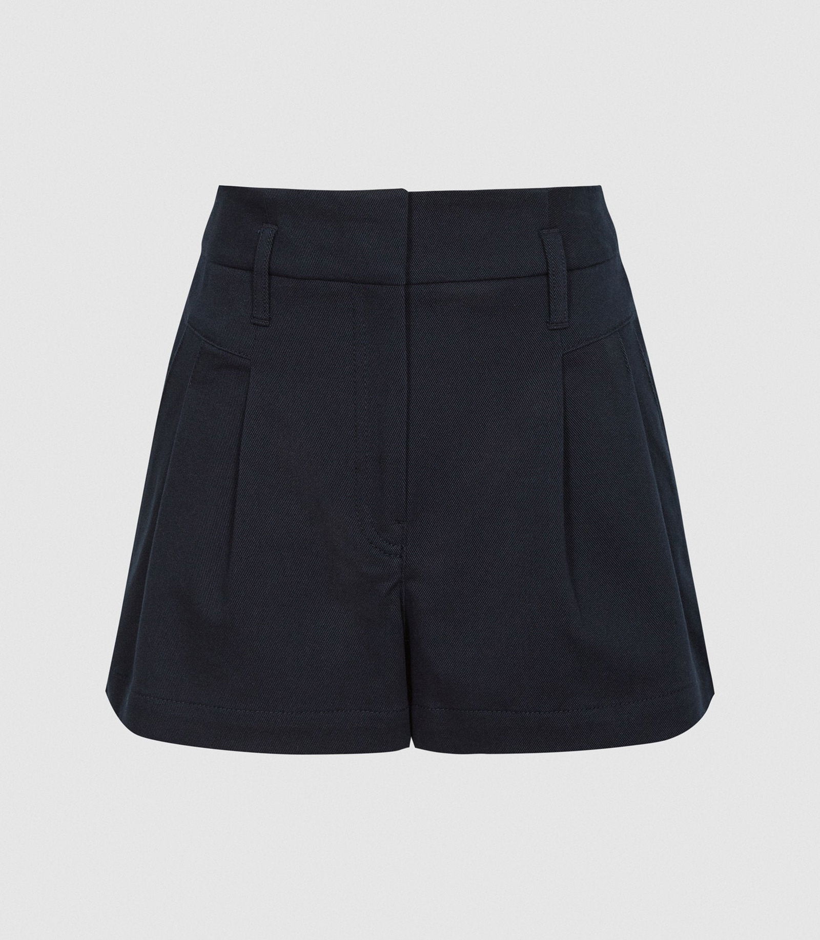 REISS April Pleat Front Tailored Shorts in Navy | Endource