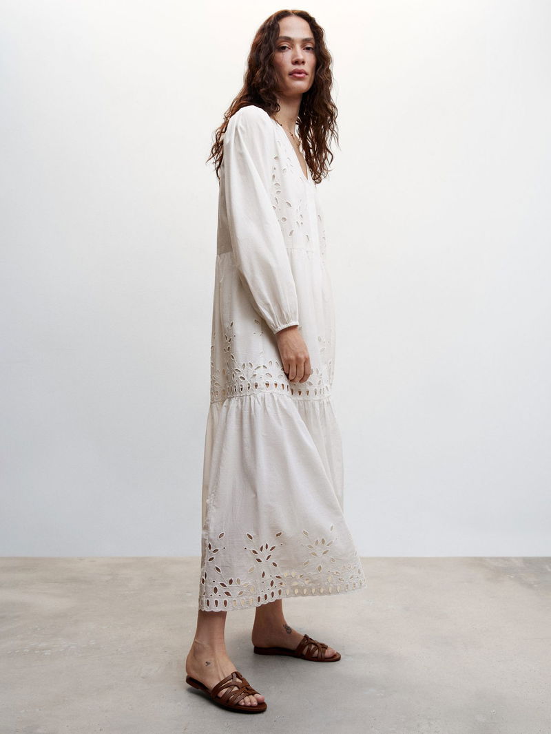 mango openwork cotton dress MANGO Openwork Cotton Dress
