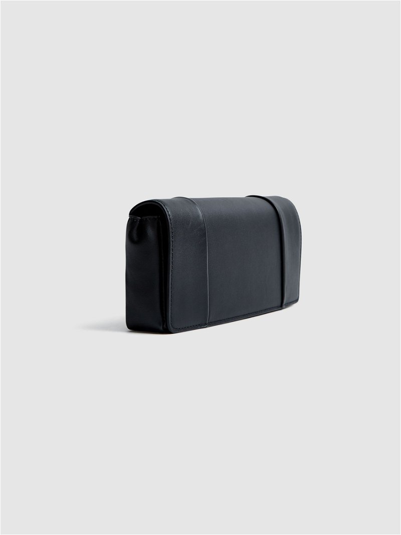REISS Alma Small Leather Clutch Bag