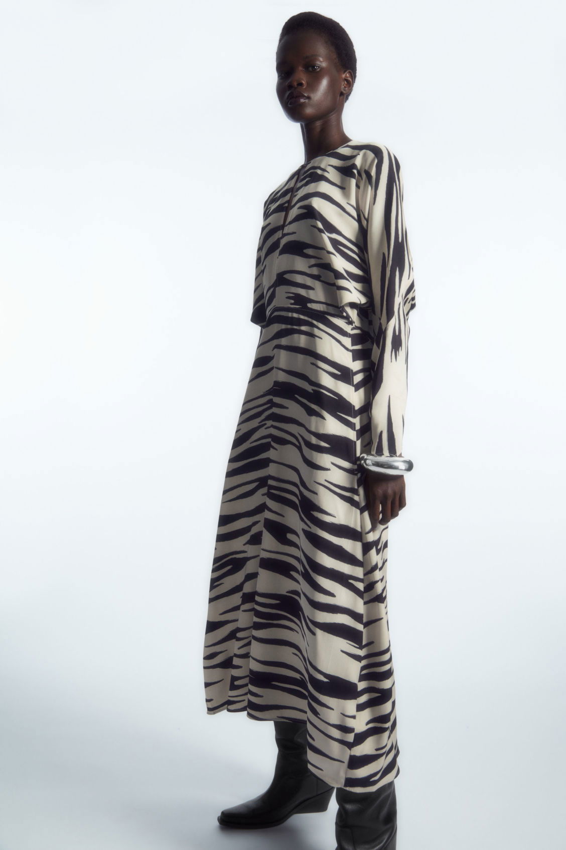 zebra print cut out dress COS Zebra-Print Cutout Midi Dress