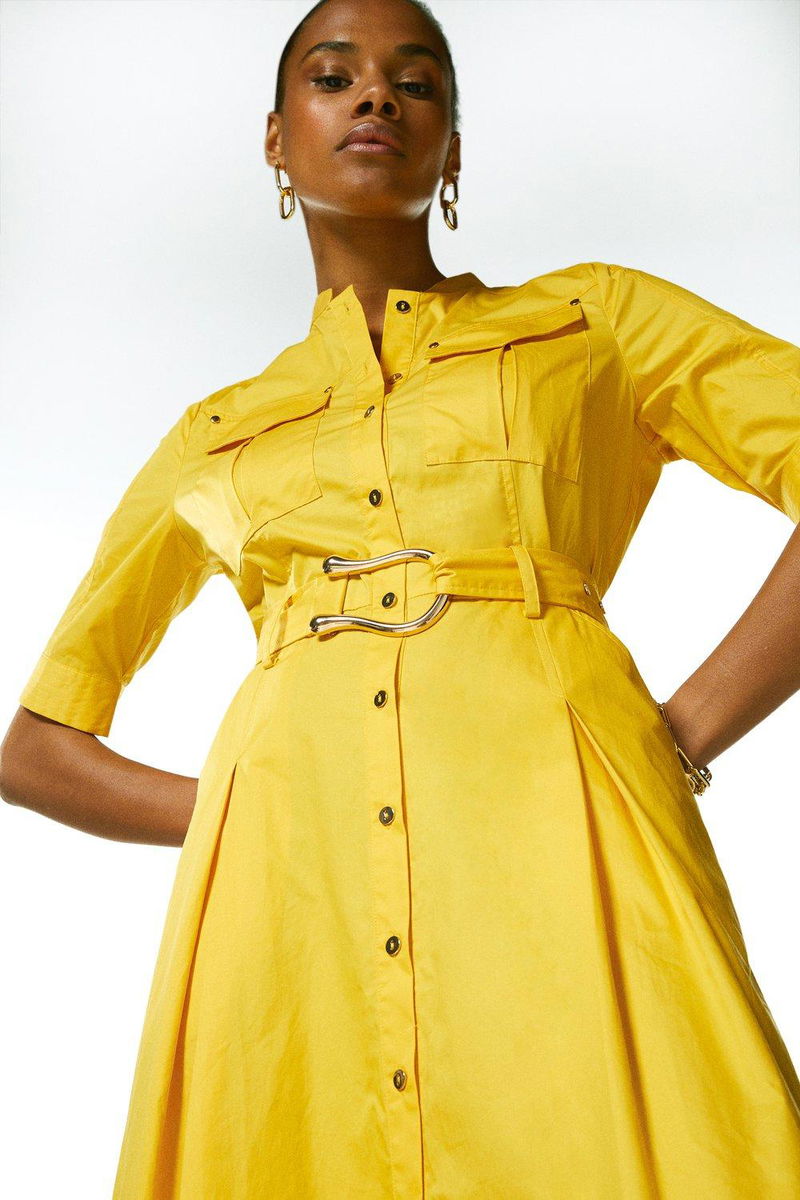cotton utility shirt dress Cotton Canvas Utility Shirt dress for Women