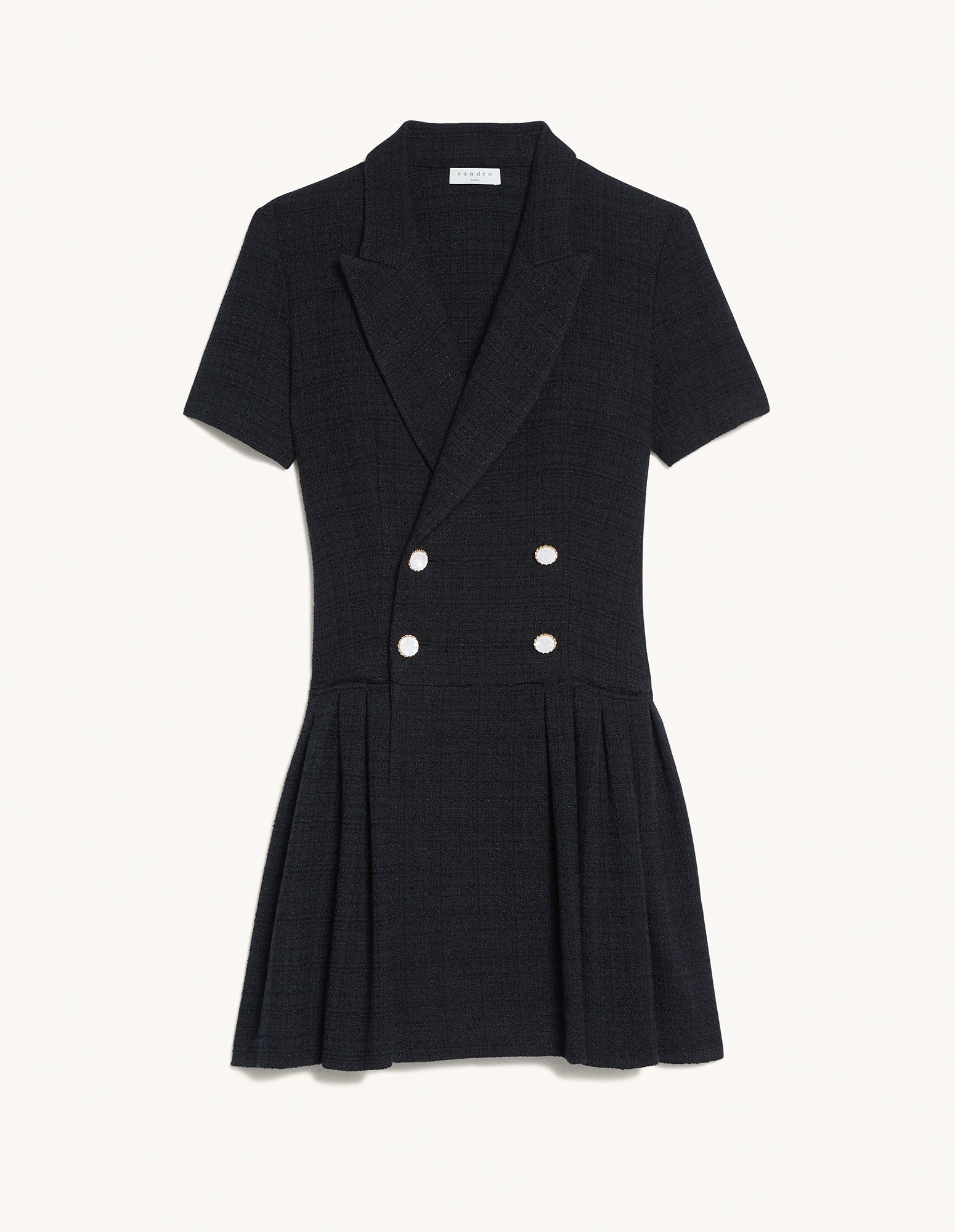 sandro tweed coat mini dress SANDRO Short Tweed Coat Dress