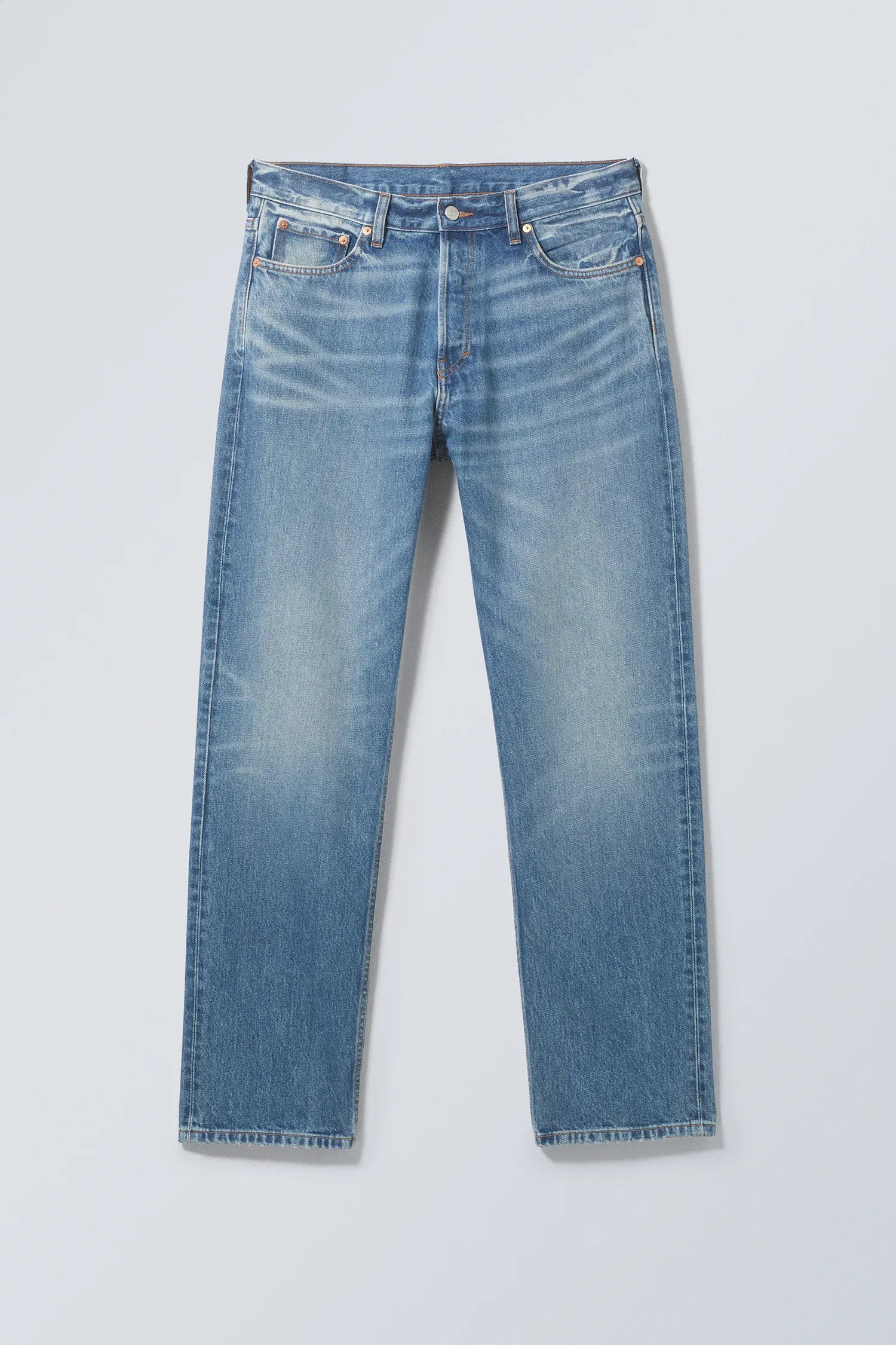 WEEKDAY Space Relaxed Straight Jeans in Wave Blue | Endource