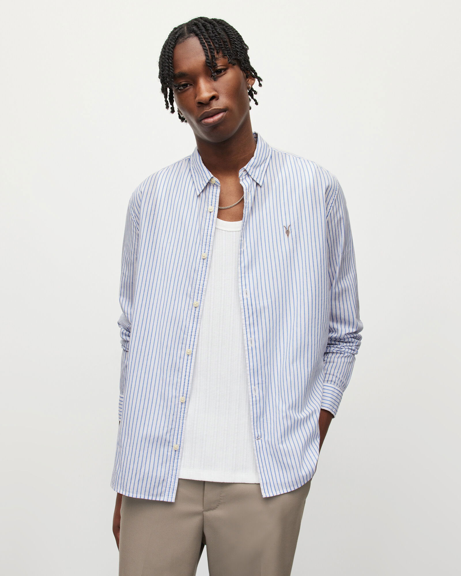 allsaints striped shirt