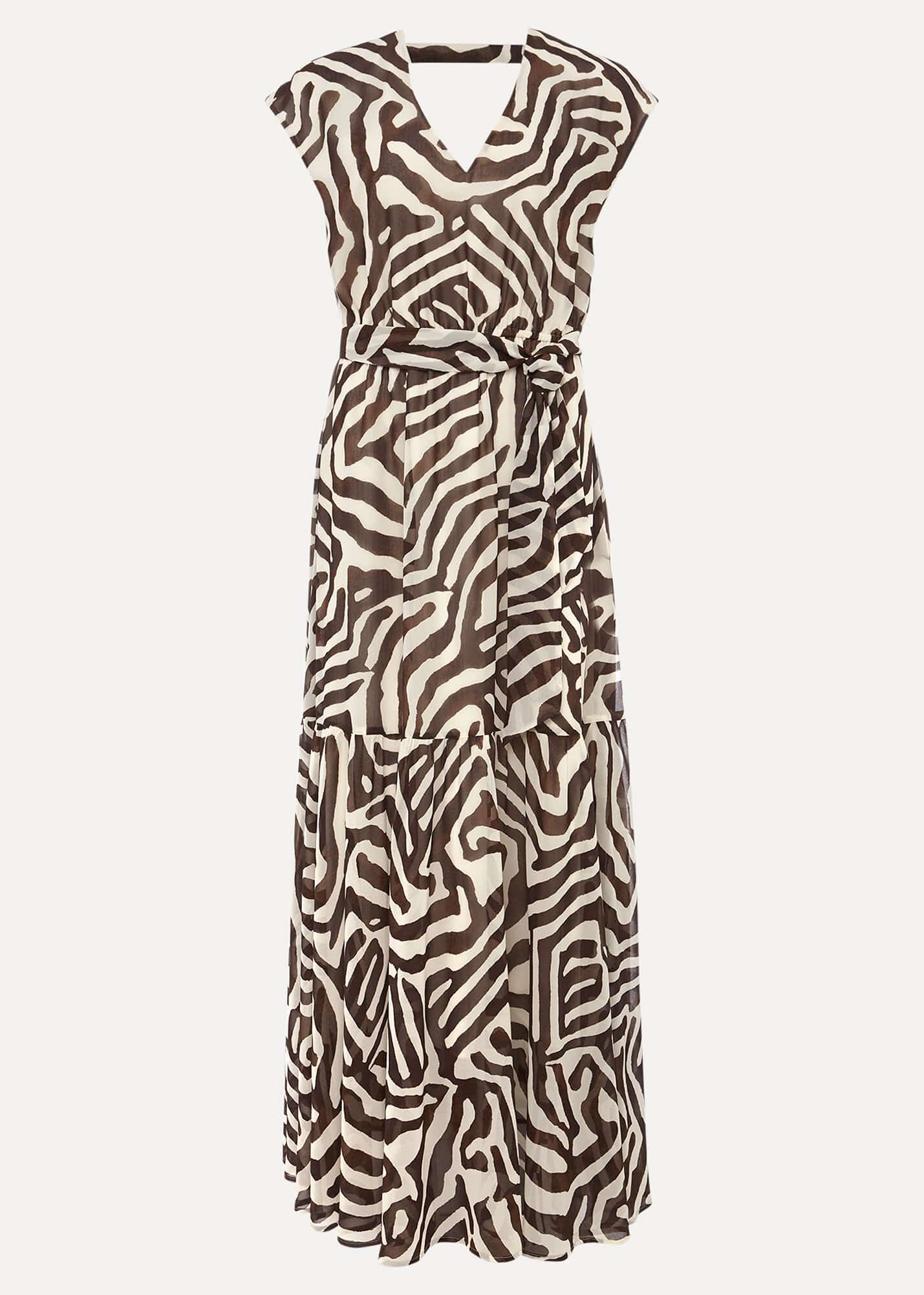 Zebra Print Lange Jurk Geisha Only Dames/Dames Nova Gigi Maxi