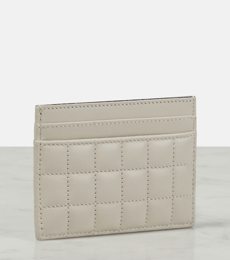 Cassandre Leather Cardholder in White - Saint Laurent