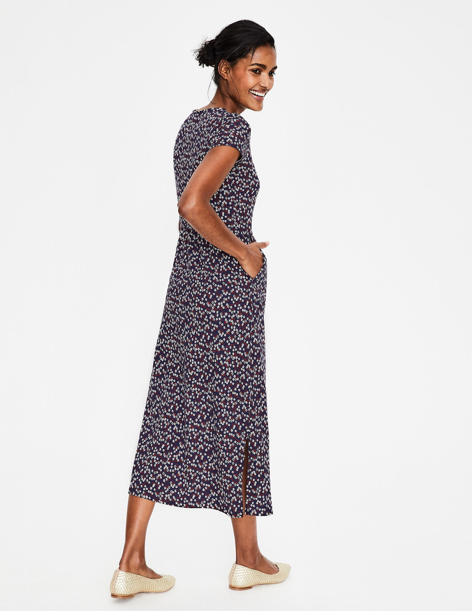 boden nicola jersey tea dress Nicola Jersey Tea Dress-Multi, Scallop Paisley