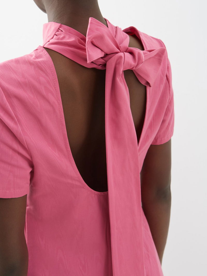 staud pink bow dress Sofia Mini Dress