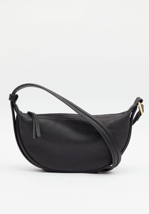  Other Stories Small Crescent Leather Bag in Black