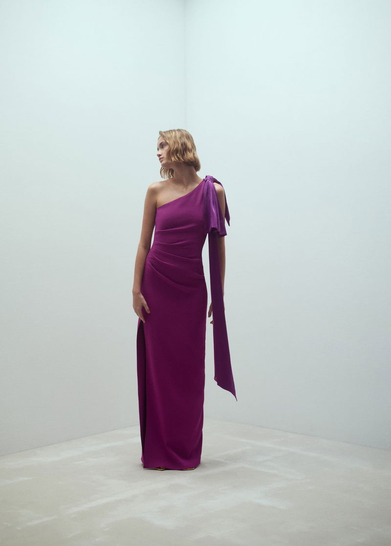 MANGO Asymmetrical Maxi-Bow Dress | endource MANGO Asymmetrical Maxi-Bow Dress | endource