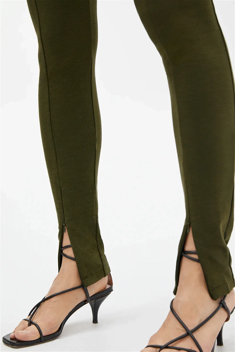 ARKET Wool Blend Leggings in | Khaki Green Dark Endource