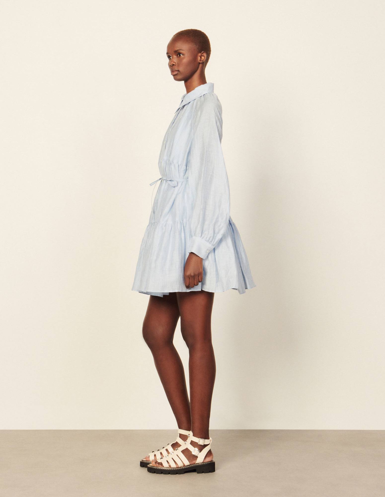 SANDRO Linen Shirt Dress | endource