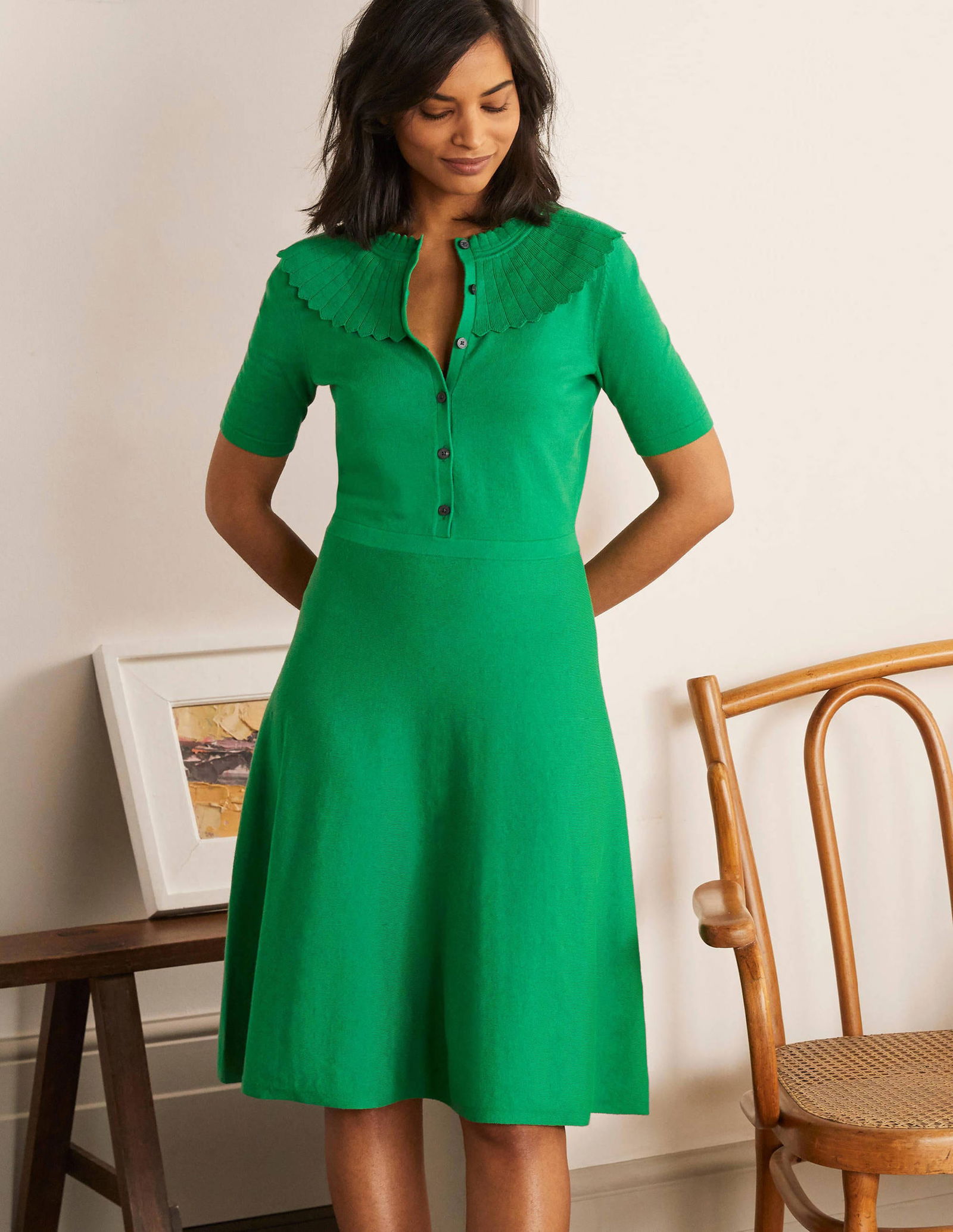abercorn knitted dress Boden Abercorn Knitted Dress Conifer in Green