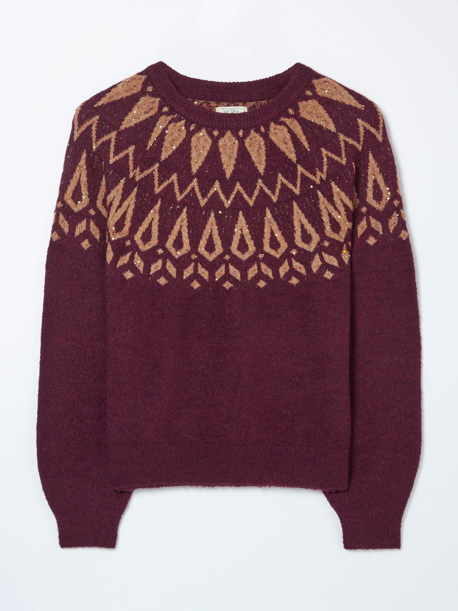 FATFACE Silvie Fair Isle Sparkle Wool Blend Jumper endource
