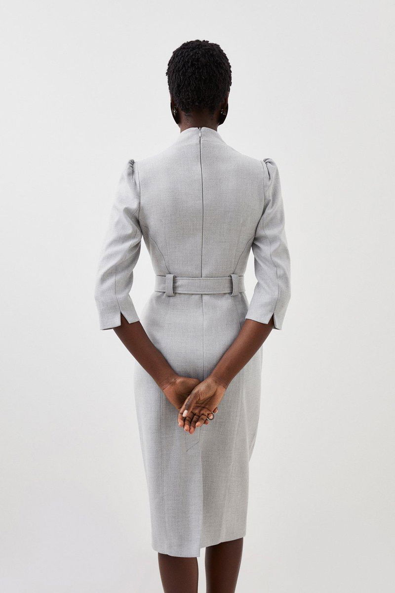 KAREN MILLEN Petite Forever Belted Pencil Midi Dress endource