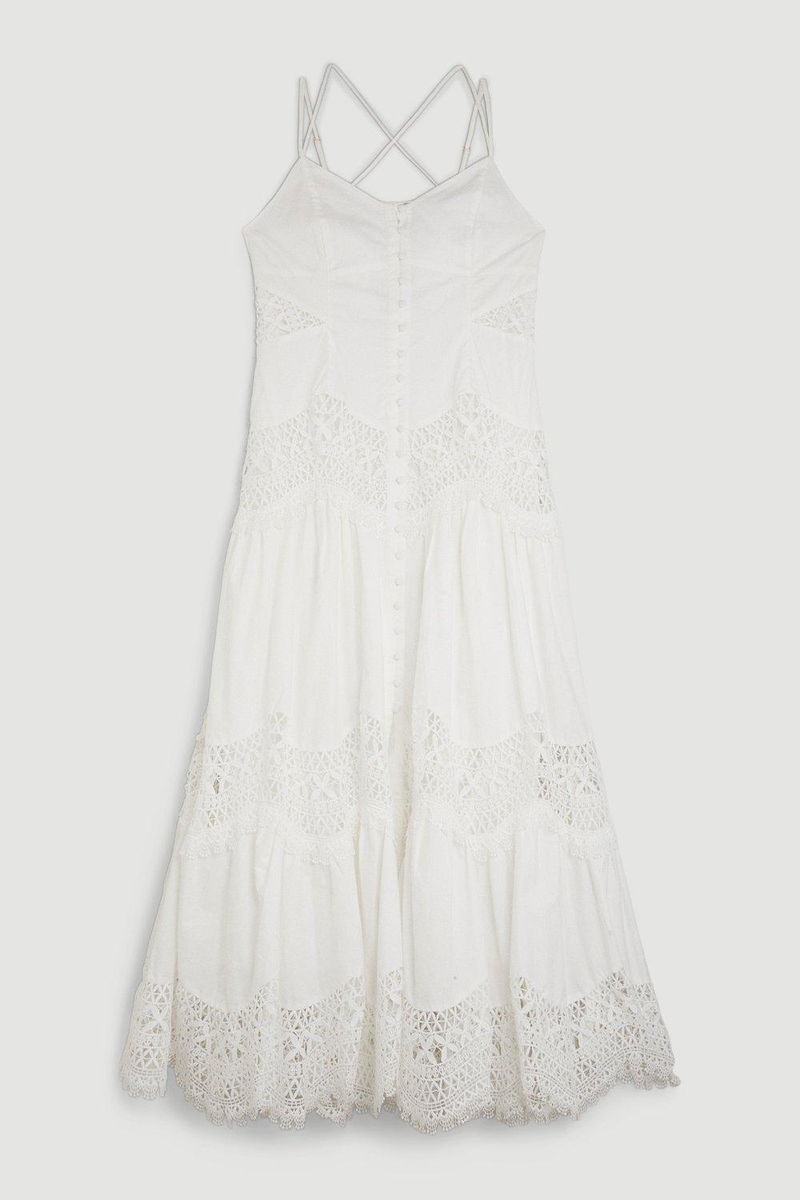 lace heart shaped wedding dress Sleeveless Sequined Lace Designer Cutout Back Long Wedding Dress main image 0