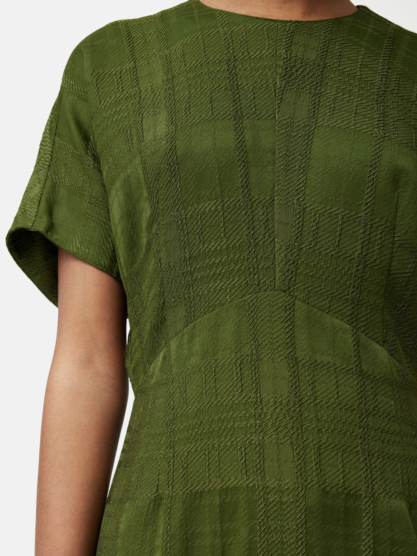 JIGSAW Textured Check Midi Dress | endource