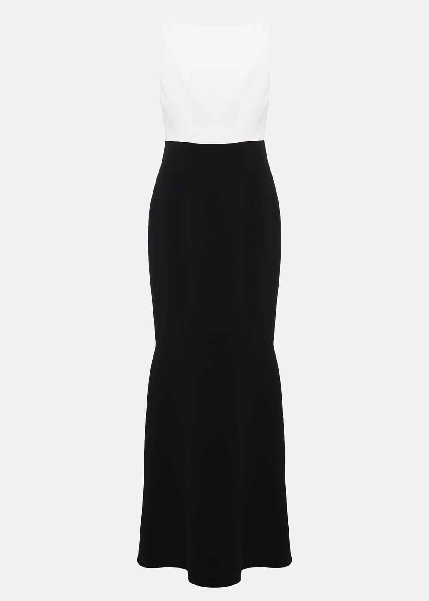 PHASE EIGHT Natalya Fishtail Dress in Ivory/Black | Endource