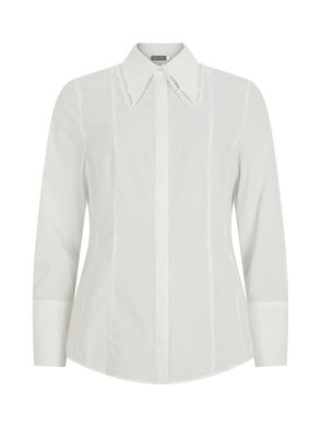 Womens Boden Lace Collar Shirt - Cream