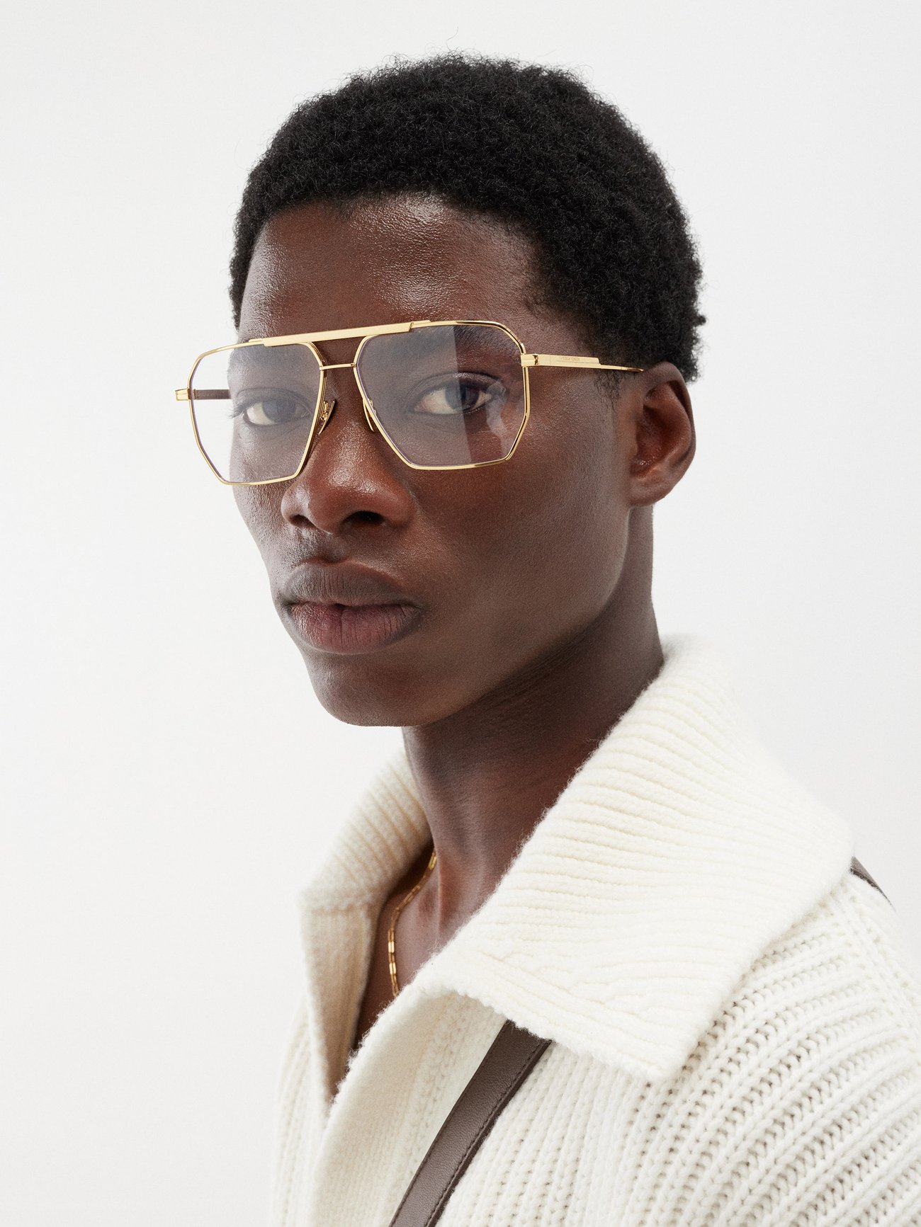 BOTTEGA VENETA Aviator Metal Glasses | endource