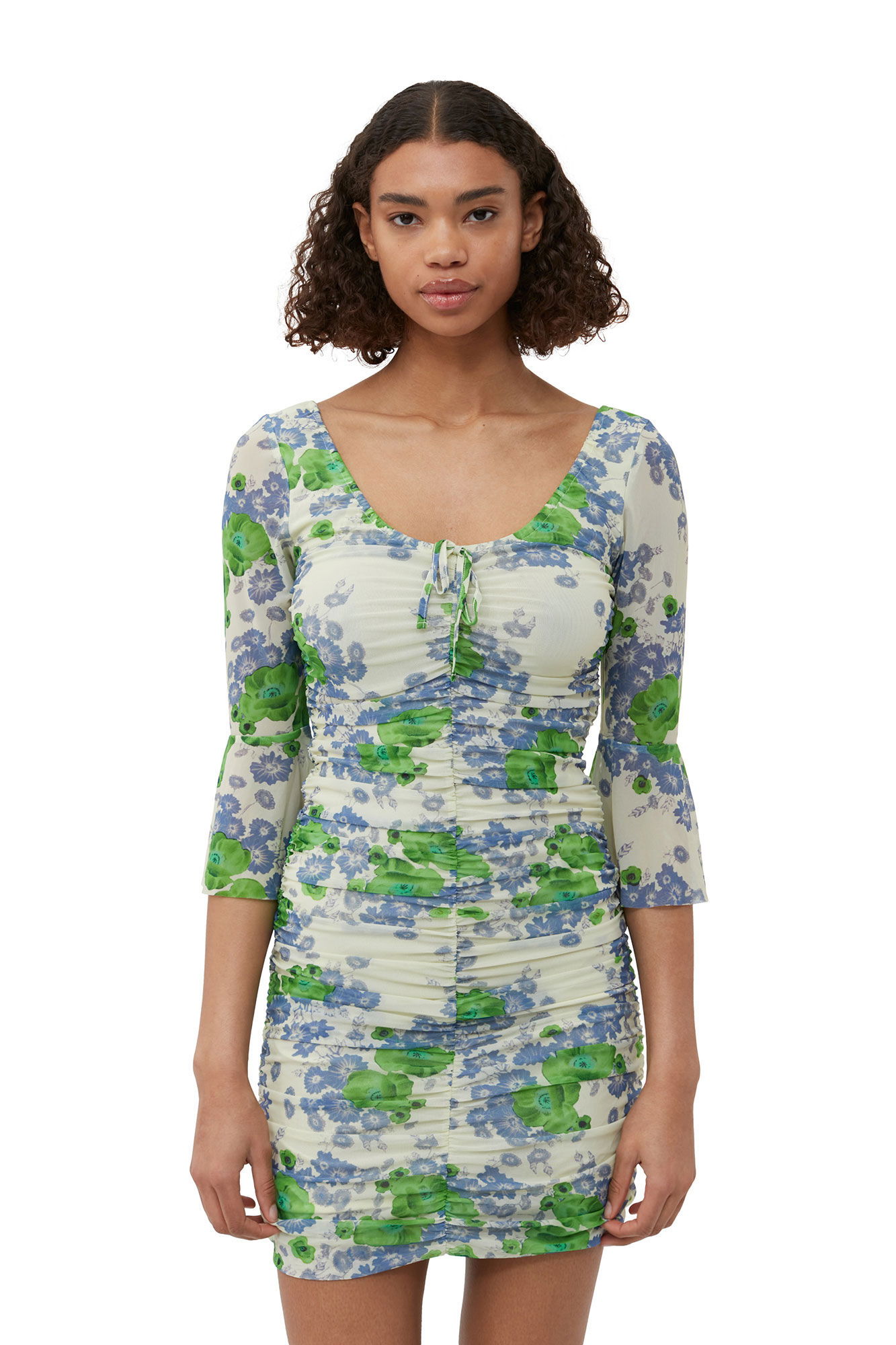 ganni printed mesh mini dress Ganni Printed Mesh Dress