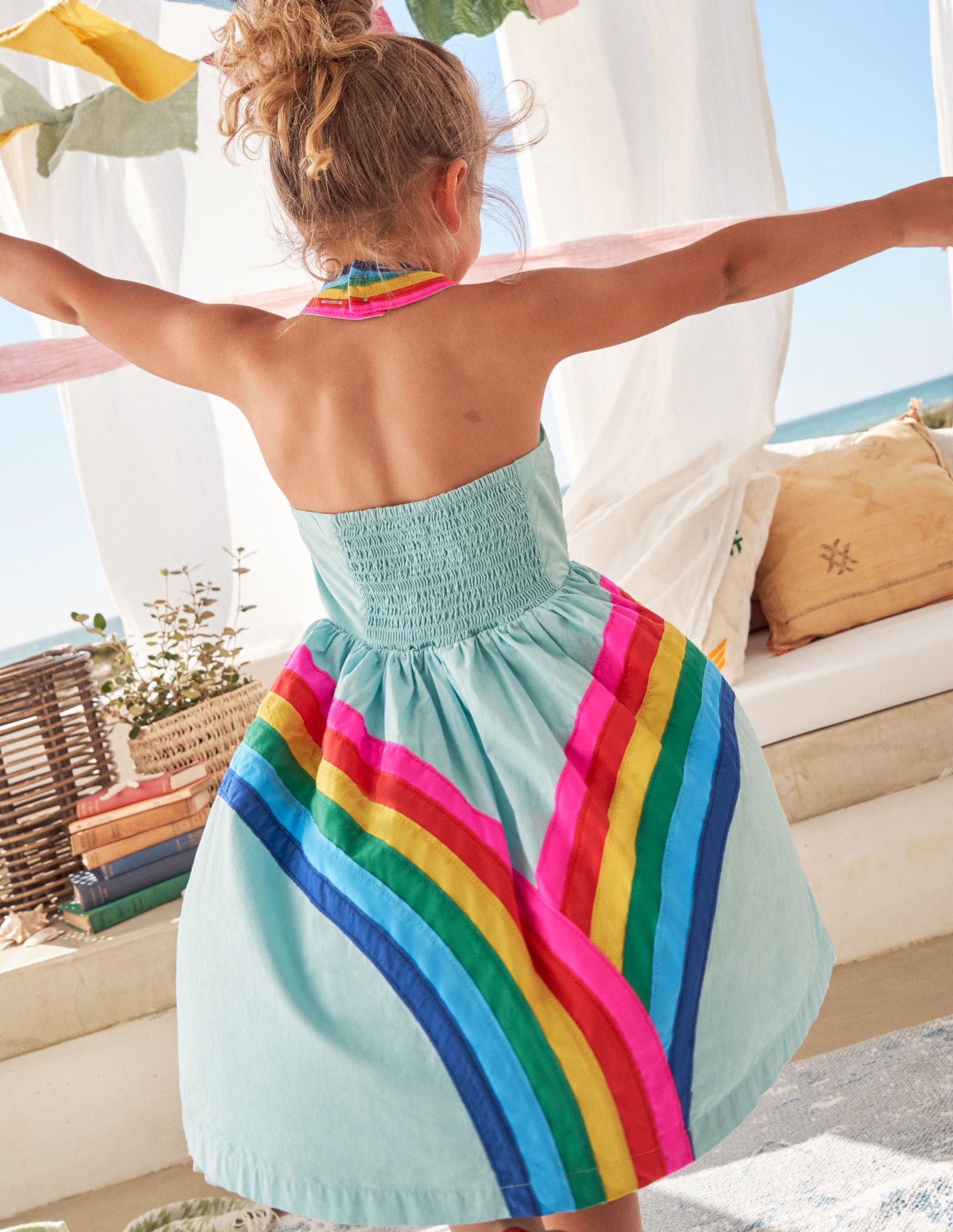 BODEN Rainbow Halter Neck Dress | endource