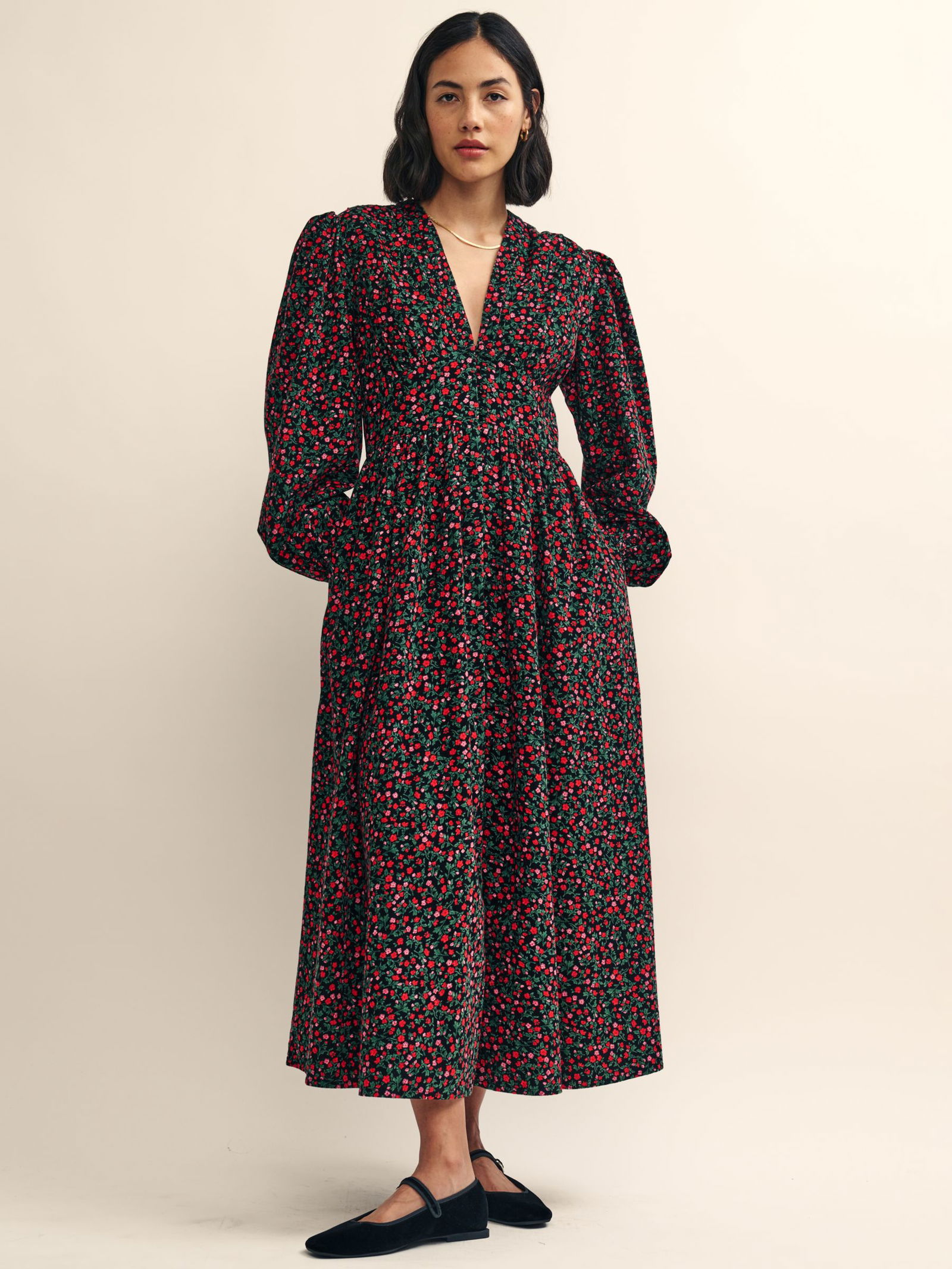 NOBODY'S CHILD Starlight Corduroy Floral Dress | endource