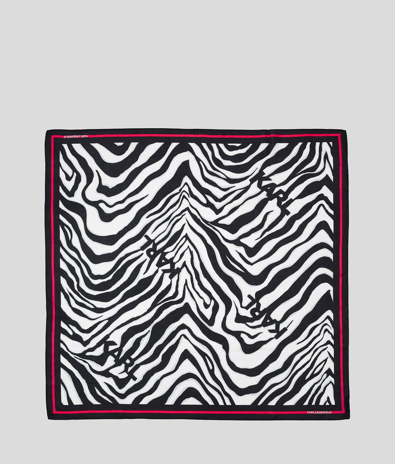 Printed Head Scarf in Umber Zebra