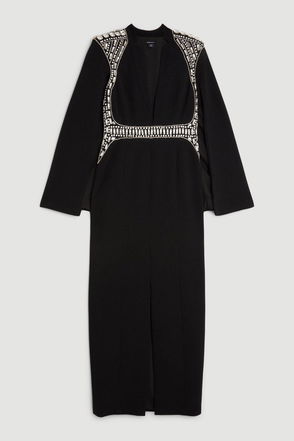 Rent Buy Karen Millen Plus Size Embellished Caddy Plunge Cape