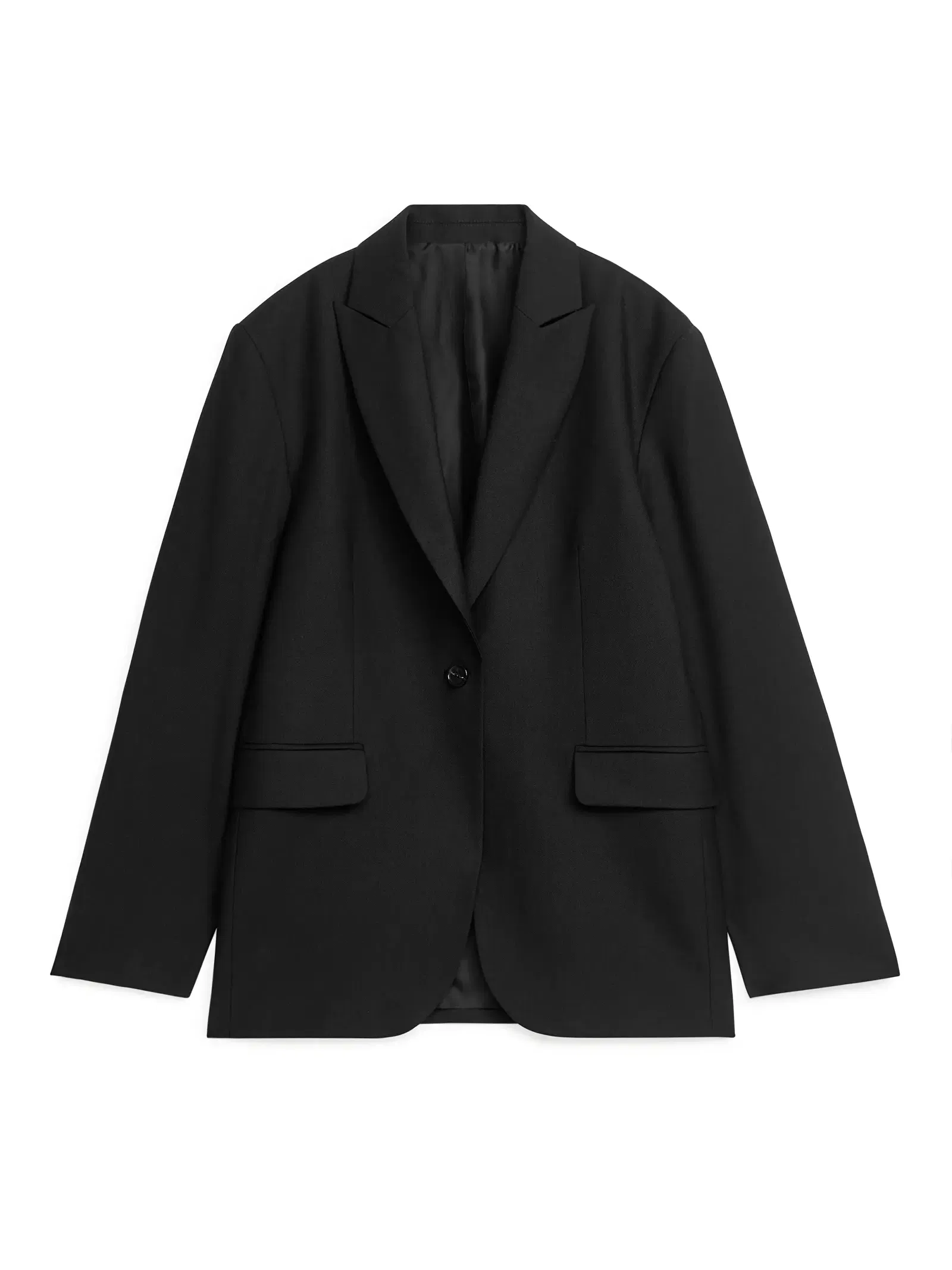 ARKET Oversized Wool Blend Blazer in Black | Endource