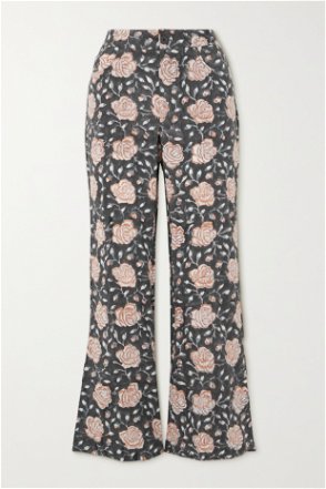 ZIMMERMANN Floral-print linen kick-flare pants