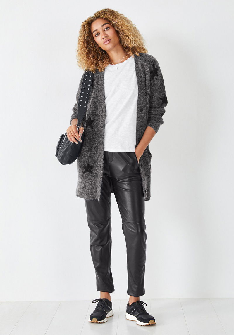 ASOS Longline Heavyweight Knitted Duster Cardigan in Charcoal