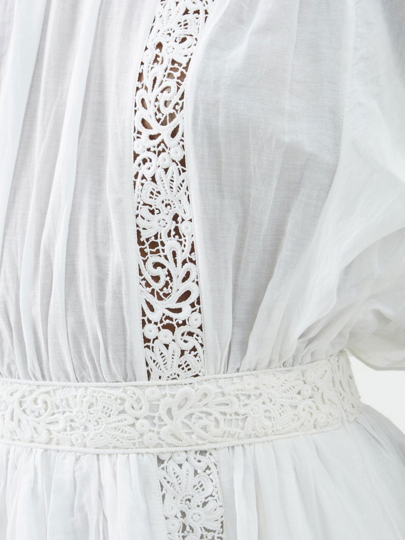 MARANT TOILE Gisele Lace-Trim Cotton-Blend Mini Dress | endource