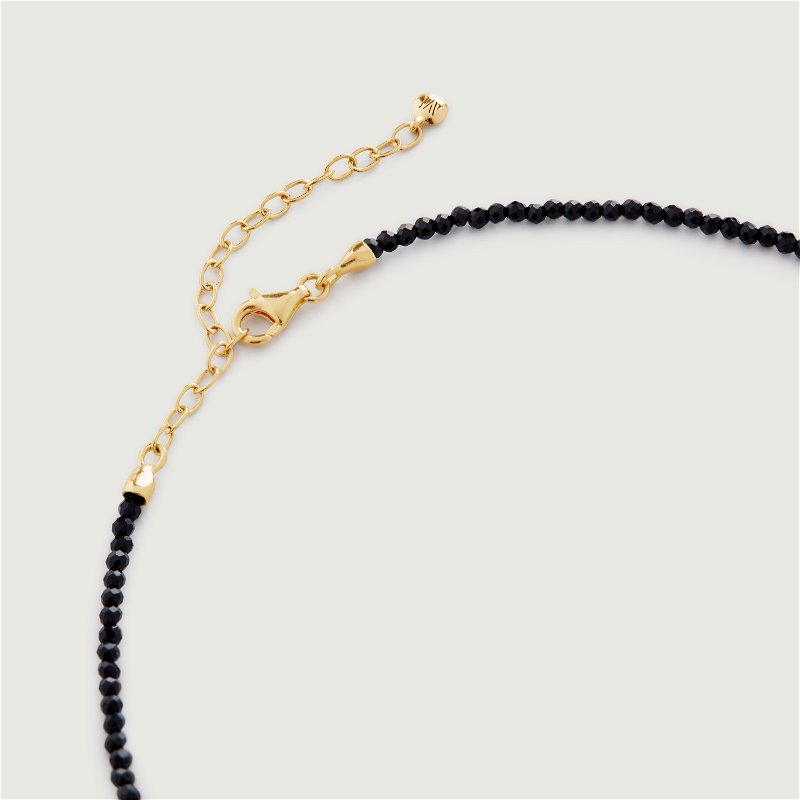 Mini Nugget Gemstone Beaded Necklace Adjustable 41-46cm/16-18' in 18ct Gold  Vermeil on Sterling Silver and Red Onyx