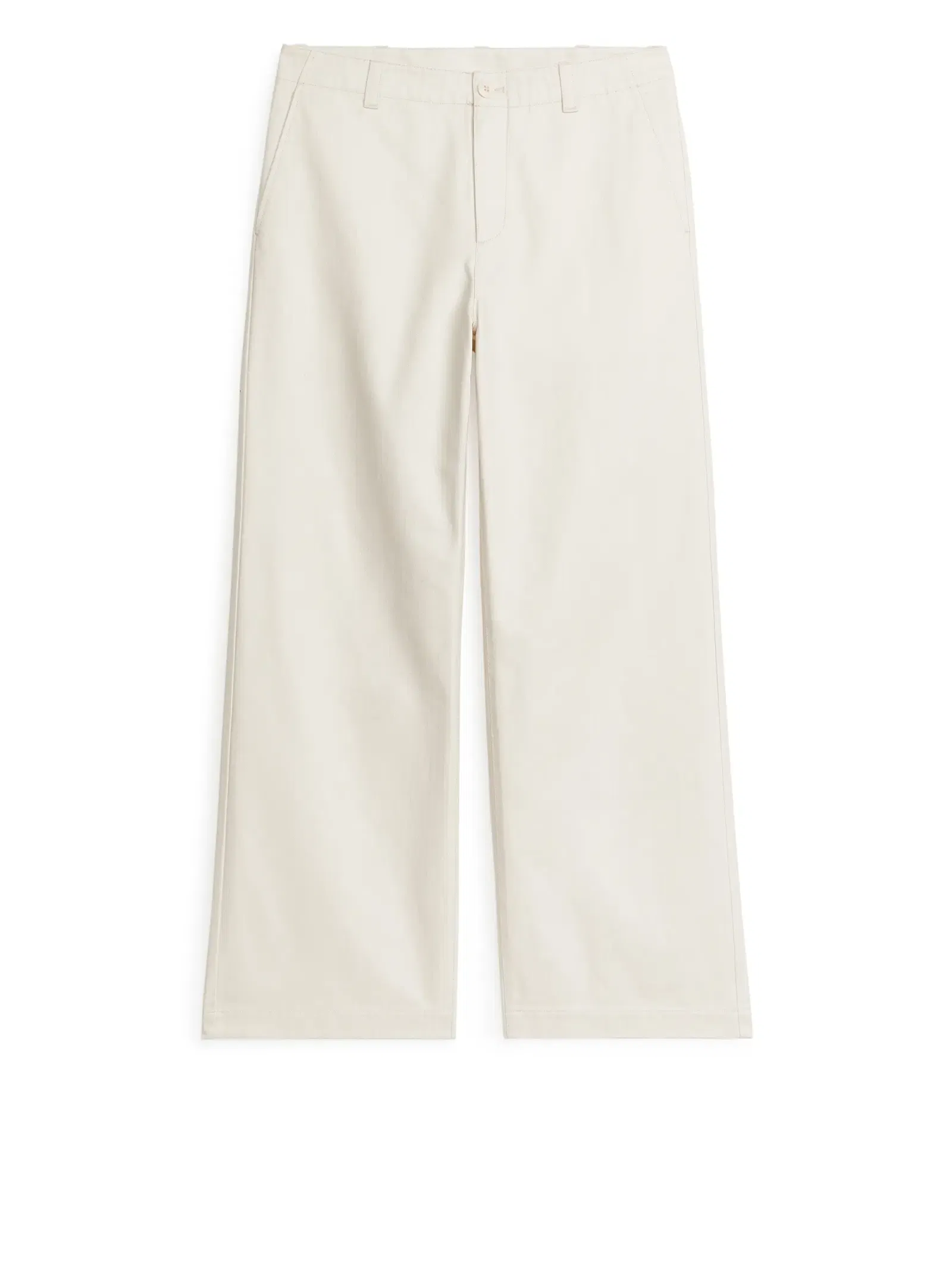 ARKET Wide Cotton Trousers in Off White | Endource