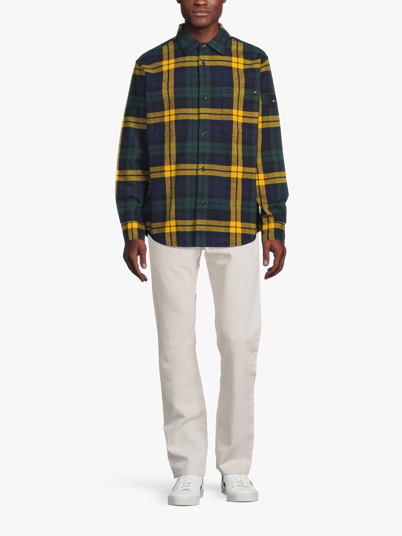 TOMMY HILFIGER Blackwatch Overshirt in Desert Sky/Hunter/Multi 
