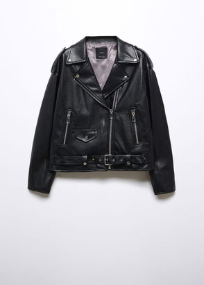 Reiss Off White Santiago Leather Biker Jacket