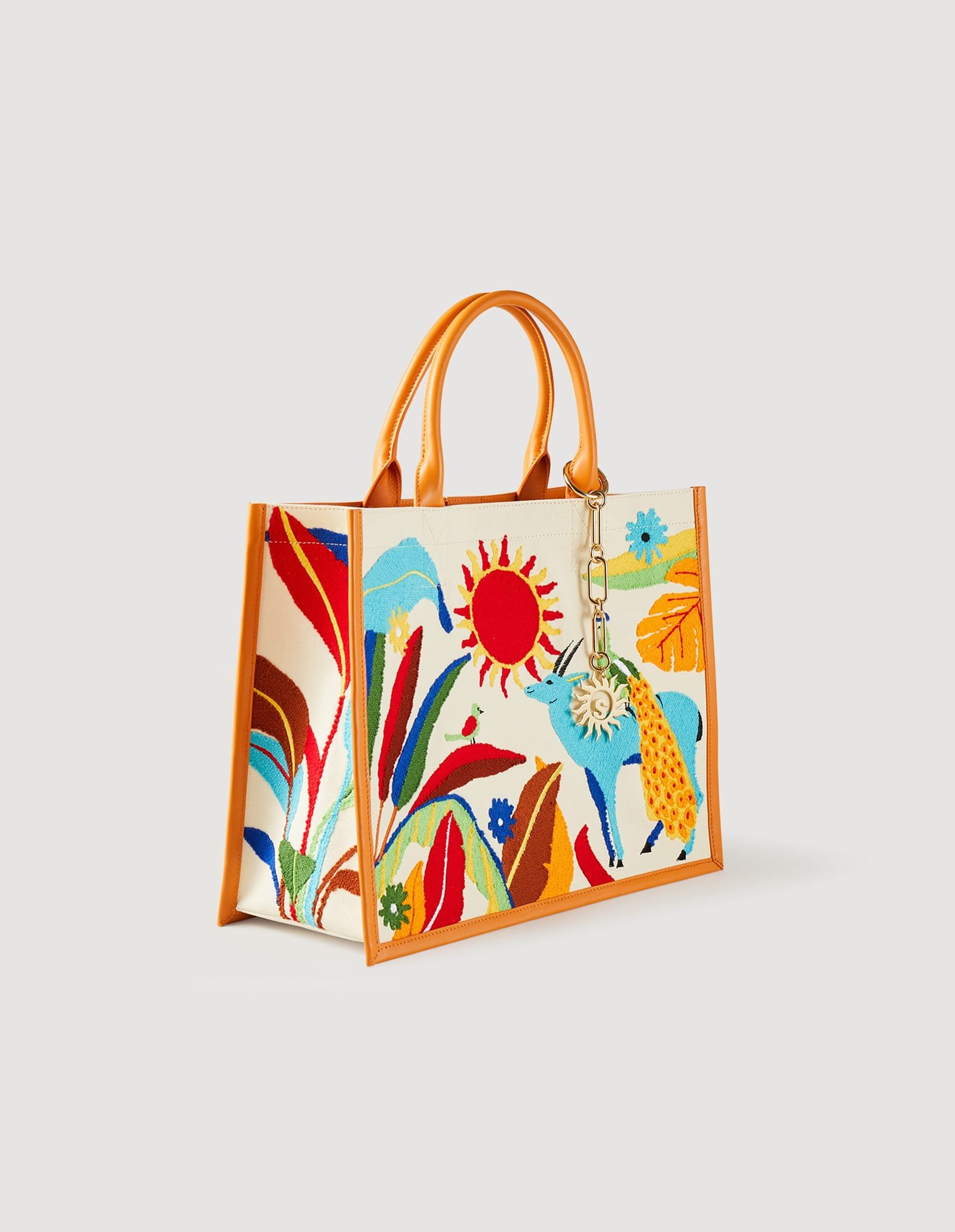 Sandro X Louis Barthélemy Embroidered-kasbah Cotton Tote Bag in White