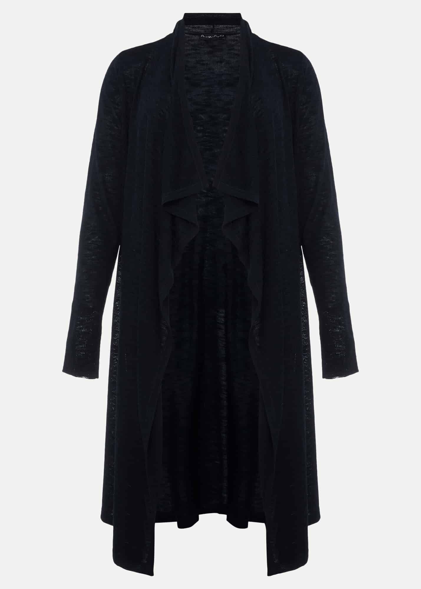 PHASE EIGHT Sola Waterfall Linen Cardigan in Midnight