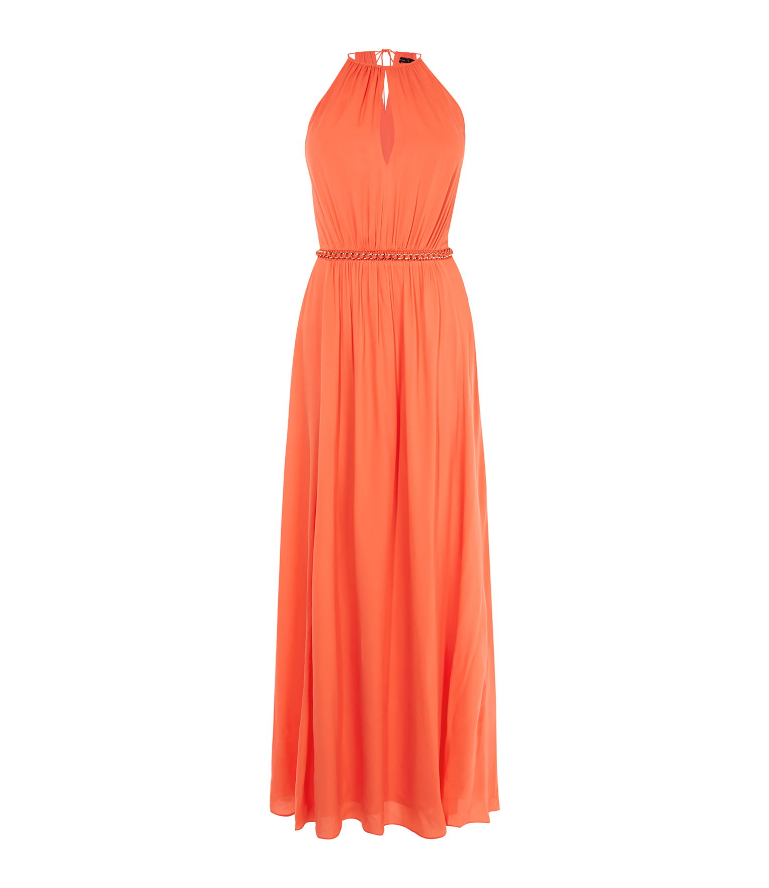 sachin and babi light blue dress Black Silk Satin Maxi Dress With Long Sleeves, Self-Tie Belt And Side Slit