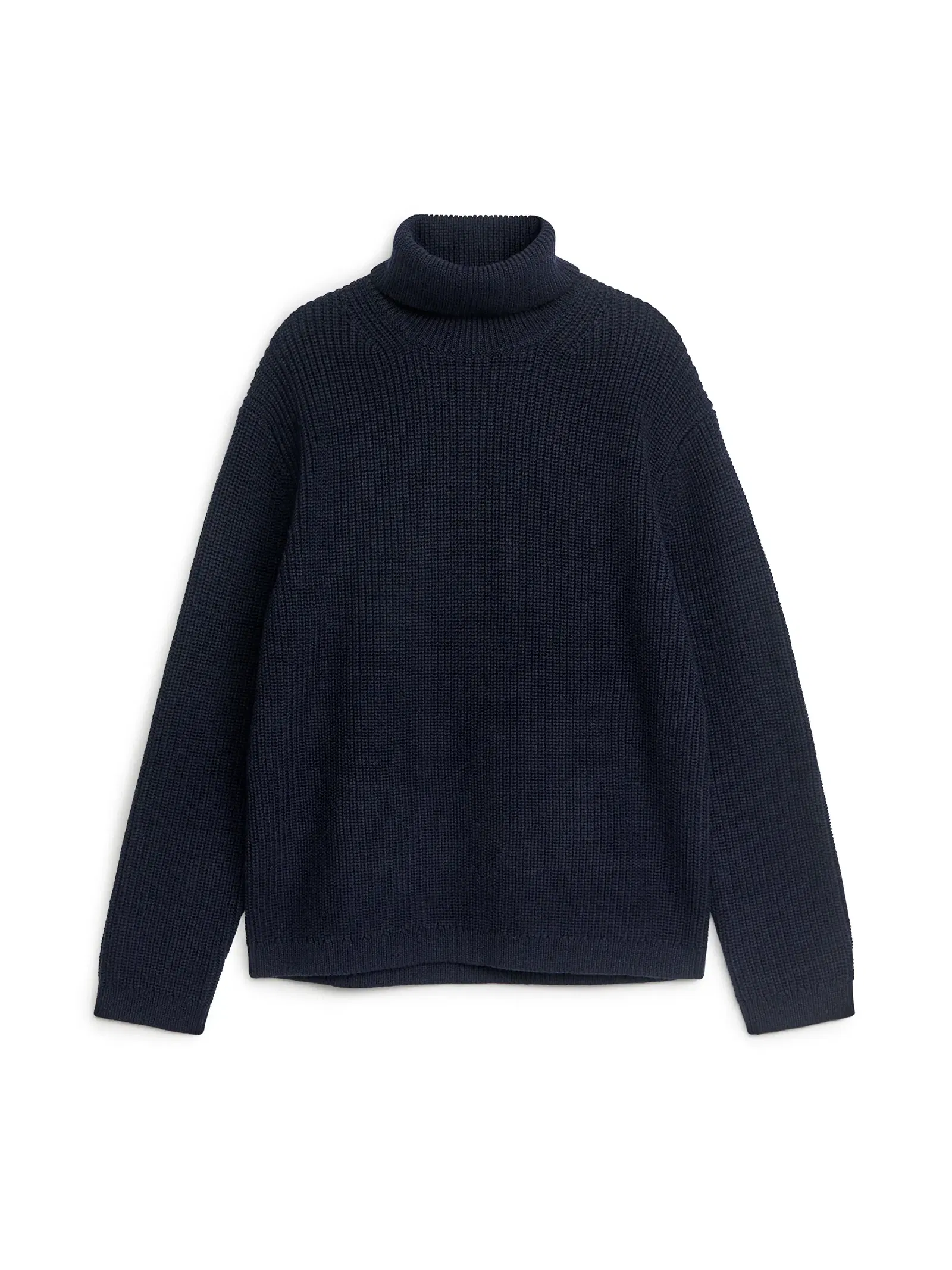 Mango Roll Neck Wool Blend Longline Jumper, Blue, XXS