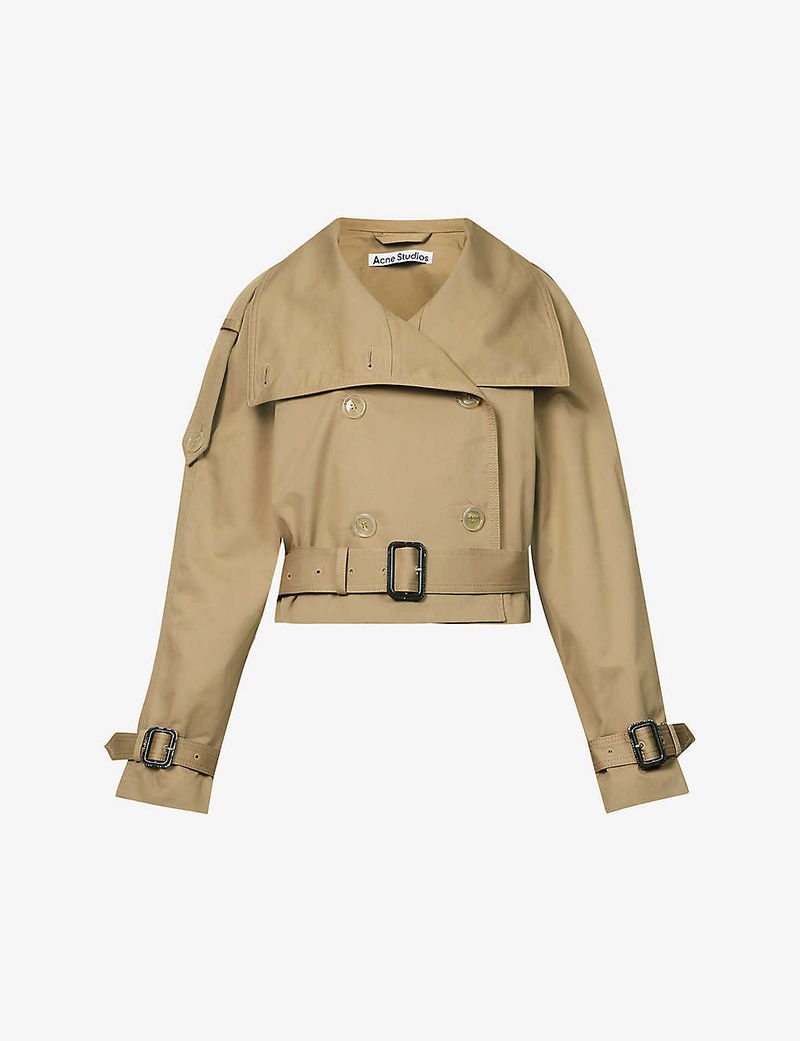 ACNE STUDIOS Oskana Gabardine Cropped Stretch-Cotton Jacket endource
