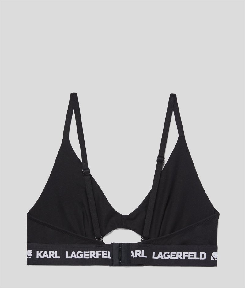 KARL LAGERFELD Women's Ikonik 2.0 Peephole Bra Black XS 