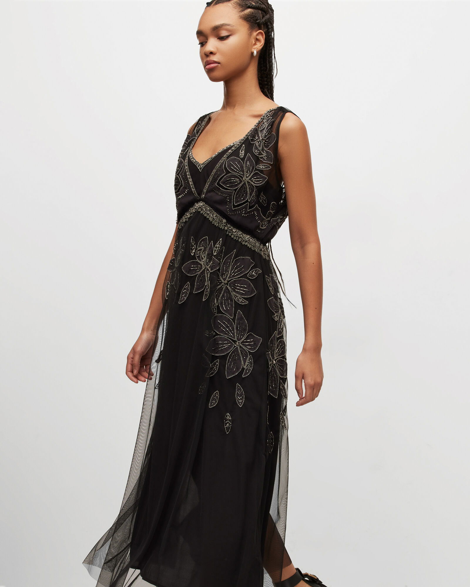 ALLSAINTS Laia Embroidered Maxi Dress | endource