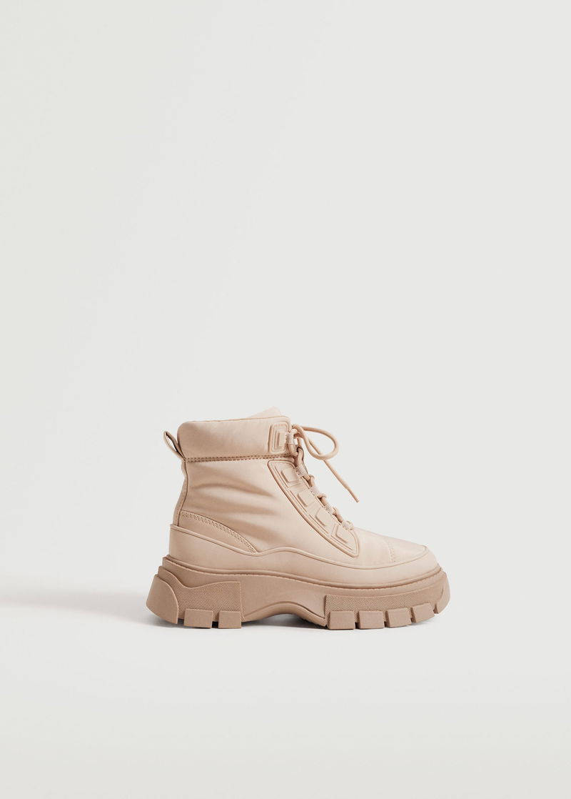 MANGO Lace-Up Track Sole Boots endource