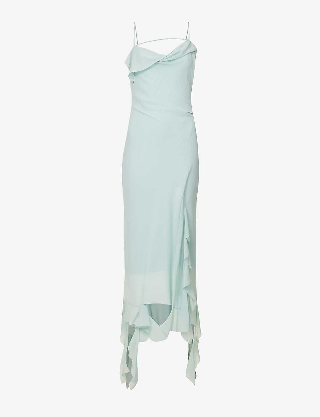 ACNE STUDIOS Delouise Semi-Sheer Asymmetric Chiffon Maxi Dress | endource
