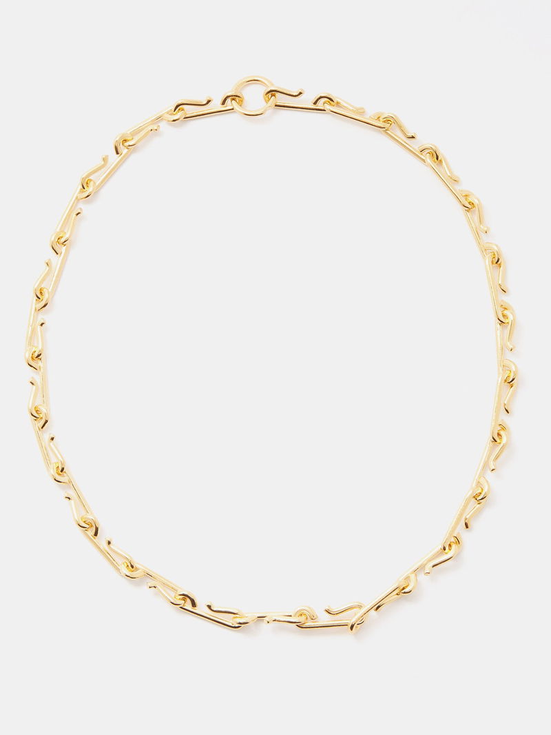 ALL BLUES Hook 18kt Gold-Plated Sterling-Silver Necklace in Gold 