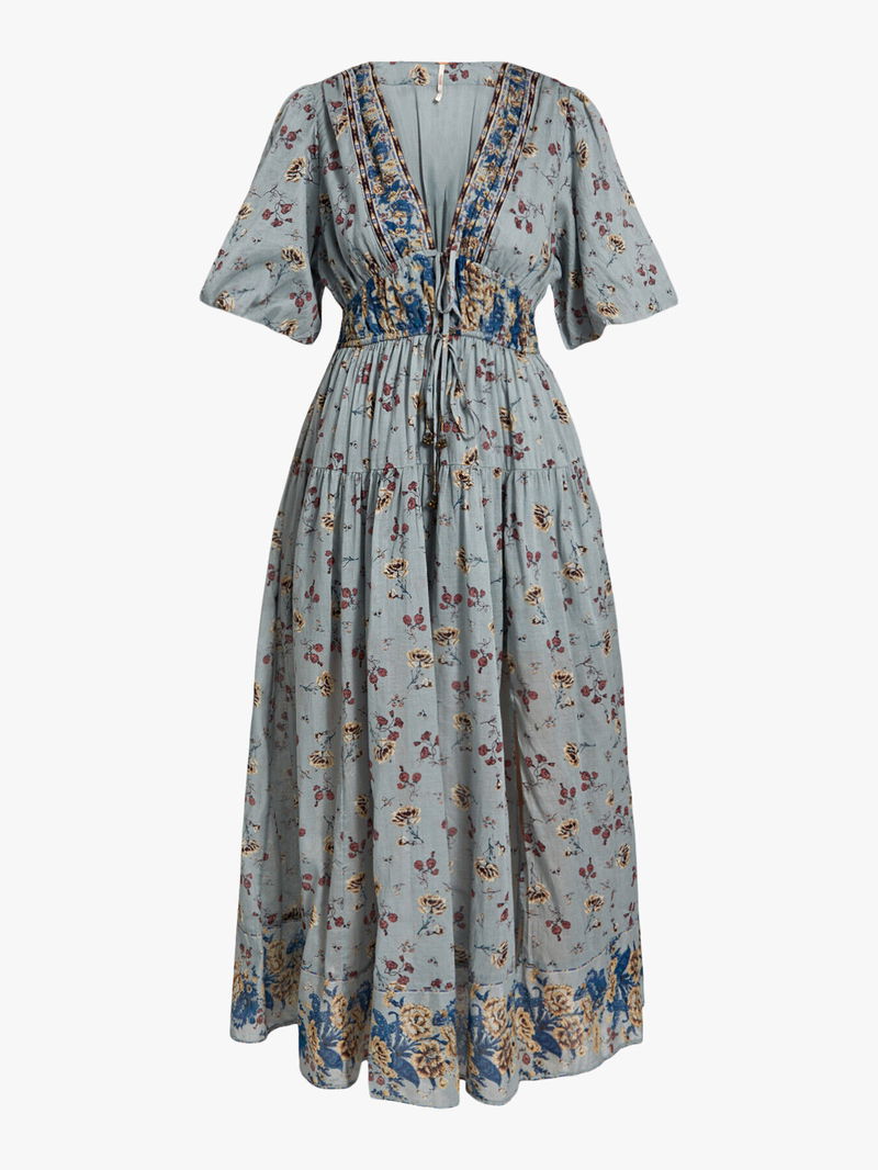 knee length dresses for ladies LISETTE LONG SLEEVE MAXI DRESS – Line & Dot main image 1