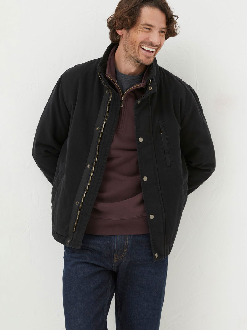 FATFACE Wardly Canvas Jacket in Black | endource